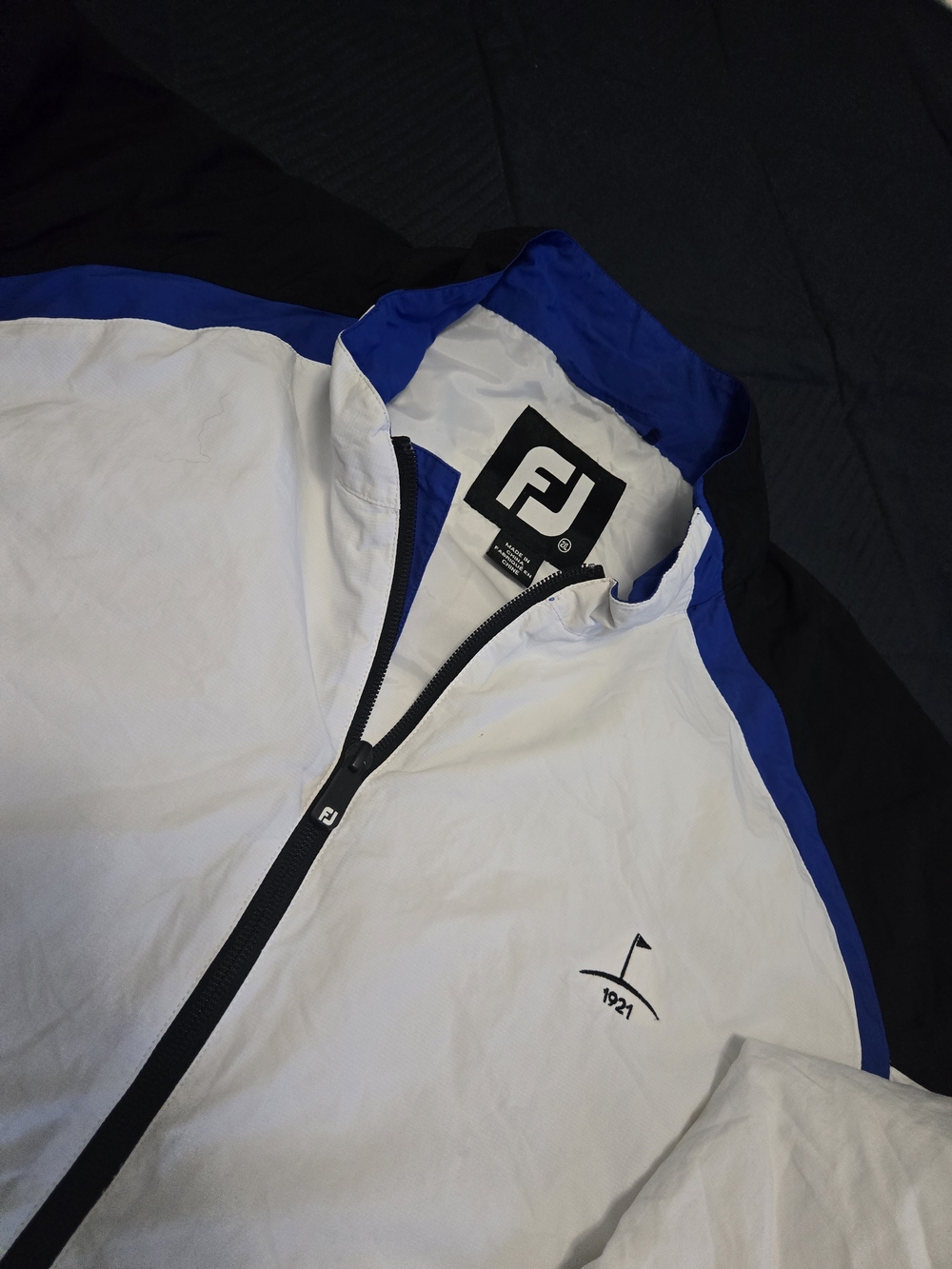 FootJoy White & Blue Lightweight Golf Jacket 1/4 Zip 2xl